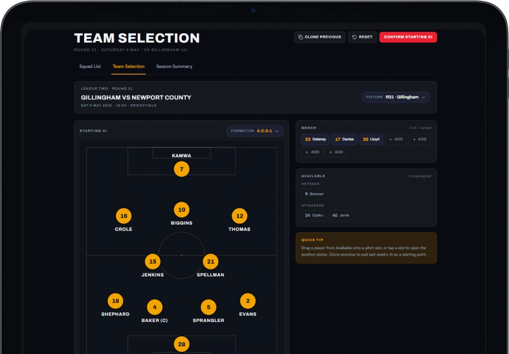  Team Selection & Planning 